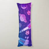 Lila Galaxie im nächtlichen Kissen (Rückseite (Vertikal))