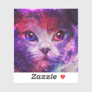 Lila Galaxie-Katze Aufkleber