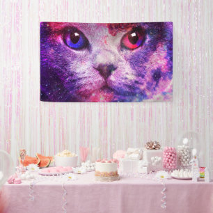Lila Galaxie-Katze Banner