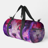 Lila Galaxie-Katze Duffle Bag (Rechte Ecke)