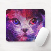 Lila Galaxie-Katze Mousepad (Mit Mouse)