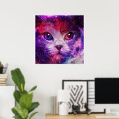 Lila Galaxie-Katze  Poster (Heimbüro)