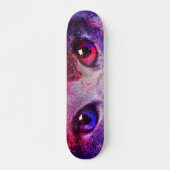 Lila Galaxie-Katze Skateboard (Vorne)