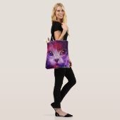 Lila Galaxie-Katze Tasche (Am Model)
