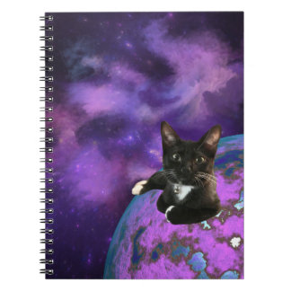 Lila Galaxie Kitty Notizblock