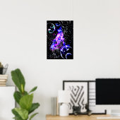 Lila Galaxie mit Planeten Poster (Heimbüro)