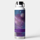 Lila Galaxie mit Planeten Trinkflasche (Rückseite)