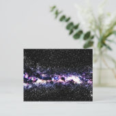 Lila Galaxie Postkarte (Stehend Vorderseite)