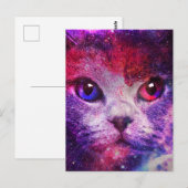 Lila Galaxie Postkarte (Vorne/Hinten)