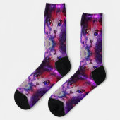 Lila Galaxie Socken (Linkes Detail)