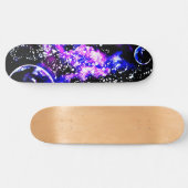 Lila Galaxie und Planeten Skateboard (Horizontal)