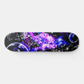 Lila Galaxie und Planeten Skateboard (Horizontal)