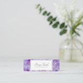 Lila Galaxie und Sterne Mini Visitenkarte (Stehend Vorderseite)