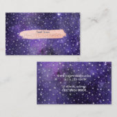 Lila Galaxie und Sterne mit Brushstroke Visitenkarte (Vorne/Hinten)