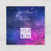 lila Galaxie-Visitenkarte Quadratische Visitenkarte (Vorderseite)