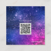 lila Galaxie-Visitenkarte Quadratische Visitenkarte (Rückseite)