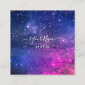 lila Galaxie-Visitenkarte Quadratische Visitenkarte (Vorderseite)