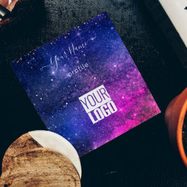 lila Galaxie-Visitenkarte Quadratische Visitenkarte