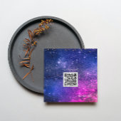 lila Galaxie-Visitenkarte Quadratische Visitenkarte