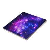 Lila Galaxie Weltraumbahnhöfe Fliese (Seite)