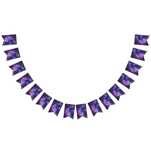 Lila Galaxie Wimpelkette (Alle)