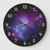 Lila Galaxiecluster Große Wanduhr (Vorderseite)