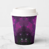lila Galaxiemuster Pappbecher (Links)