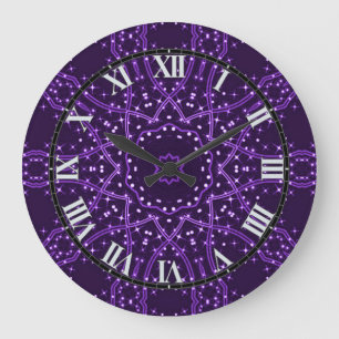 Lila Galaxiestars-Uhr Große Wanduhr