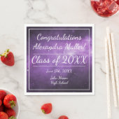 Lila Galaxy Abschluss Papier Napkins Serviette (Beispiel)