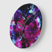 Lila Galaxy Alkoholtink Abstrakt Große Wanduhr (Winkel)