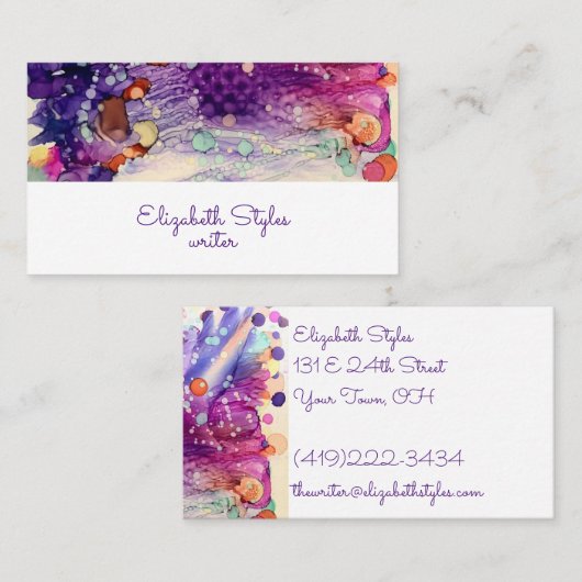 Lila Galaxy-Alkoholtinten nach Maß Visitenkarte (Vorne/Hinten)