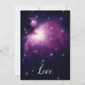 Lila Galaxy Celestial Stars Lights Brautparty Einladung (Rückseite)