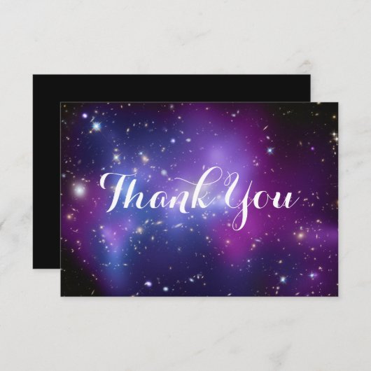Lila Galaxy Cluster Celestial Dankeskarte (Vorne/Hinten)