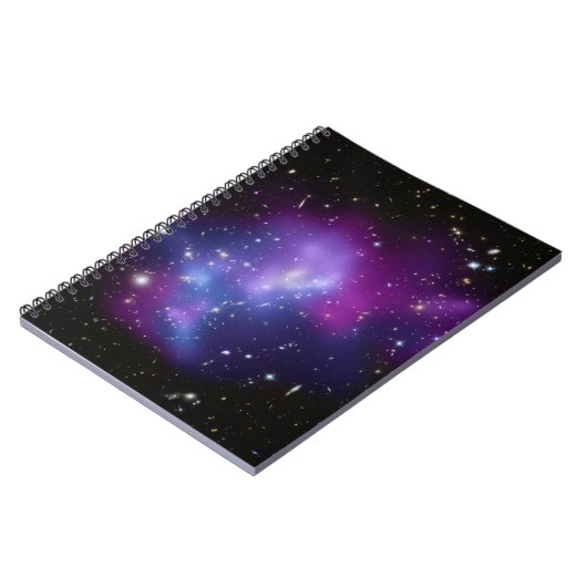 Lila Galaxy Cluster Celestial Space Foto Notizblock (Linke Seite)
