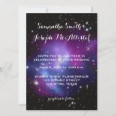 Lila Galaxy Cluster Planetarium Hochzeit Einladung (Vorderseite)
