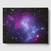 Lila Galaxy Cluster Planetarium Hochzeit Gästebuch (Rückseite)