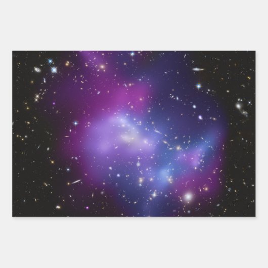 Lila Galaxy Cluster Schwarzes Lila Himmelsreich Fo Geschenkpapier Set (Vorderseite)