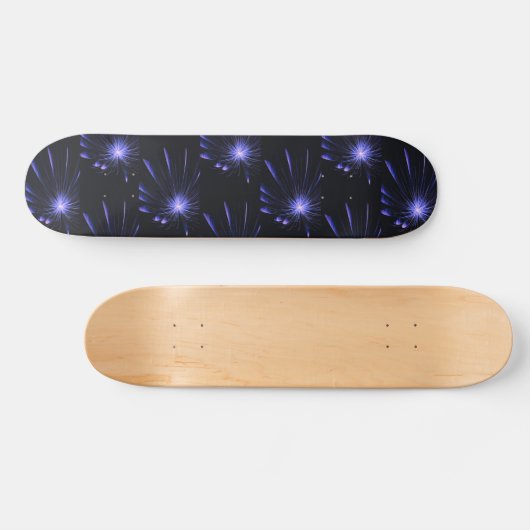 Lila Galaxy Fraktal Burst Kunst Skateboard (Horizontal)