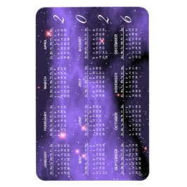lila Galaxy-Kalender 2026 Magnet