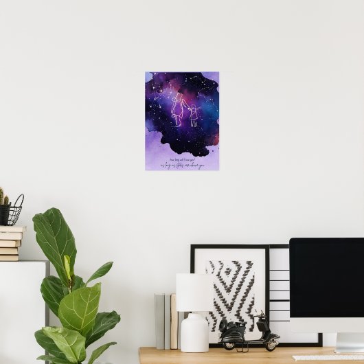 Lila Galaxy Kinderzimmer Poster (Heimbüro)