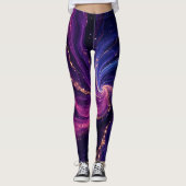 Lila Galaxy Leggings | Kosmische Nebel Activewear (Vorderseite)