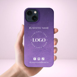 Lila Galaxy Ombre Business-Logos und Social Media iPhone 13 Hülle