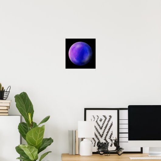 Lila Galaxy Orb - Lila Marmordrucke Poster (Heimbüro)