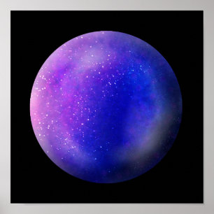 Lila Galaxy Orb - Lila Marmordrucke Poster