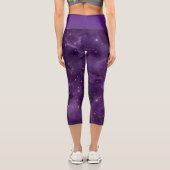 Lila Galaxy Serie Design 8 Capri Leggings (Rückseite)