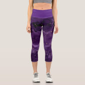 Lila Galaxy Serie Design 8 Capri Leggings (Vorderseite)