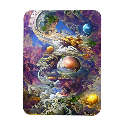 Lila Galaxy-Sonnensystem Magnet (Vertikal)
