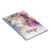 Lila Galaxy Space Monogram Custom Notizblock (Rechte Seite)