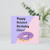 Lila Galaxy Sprinkles Doughnut | Geburtswohnung Karte (Stehend Vorderseite)