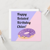 Lila Galaxy Sprinkles Doughnut | Geburtswohnung Karte (Vorderseite/Rückseite Beispiel)